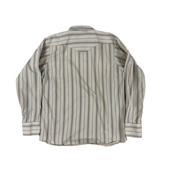 Jaripeo Tan‎ Striped Pearl Snap Long Sleeve Men Sz M/38 - Picture 2 of 6